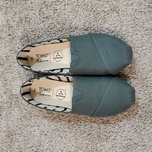 Toms alpargata canvas teal slip on